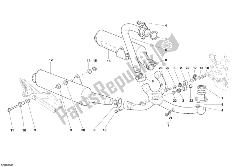 Wszystkie części do System Wydechowy Ducati Monster 400 Dark JAP 2005
